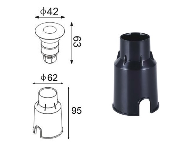 ขนาดไฟฝังพื้น uplight ING-R LED 3W