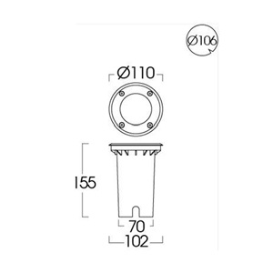 Drawing ไฟฝังพื้น GU10 ING 167