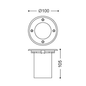 ขนาดไฟ UP LIGHT ING-RGU-ขั้ว GU10