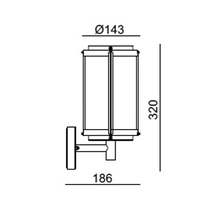 Drawing โคมไฟผนัง carter e27