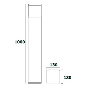 ขนาด-โคมไฟเสาสนาม bollard light-DELTA-ขั้วe27