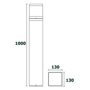 ขนาด-โคมไฟสนาม- outdoor light DECON-S-E27